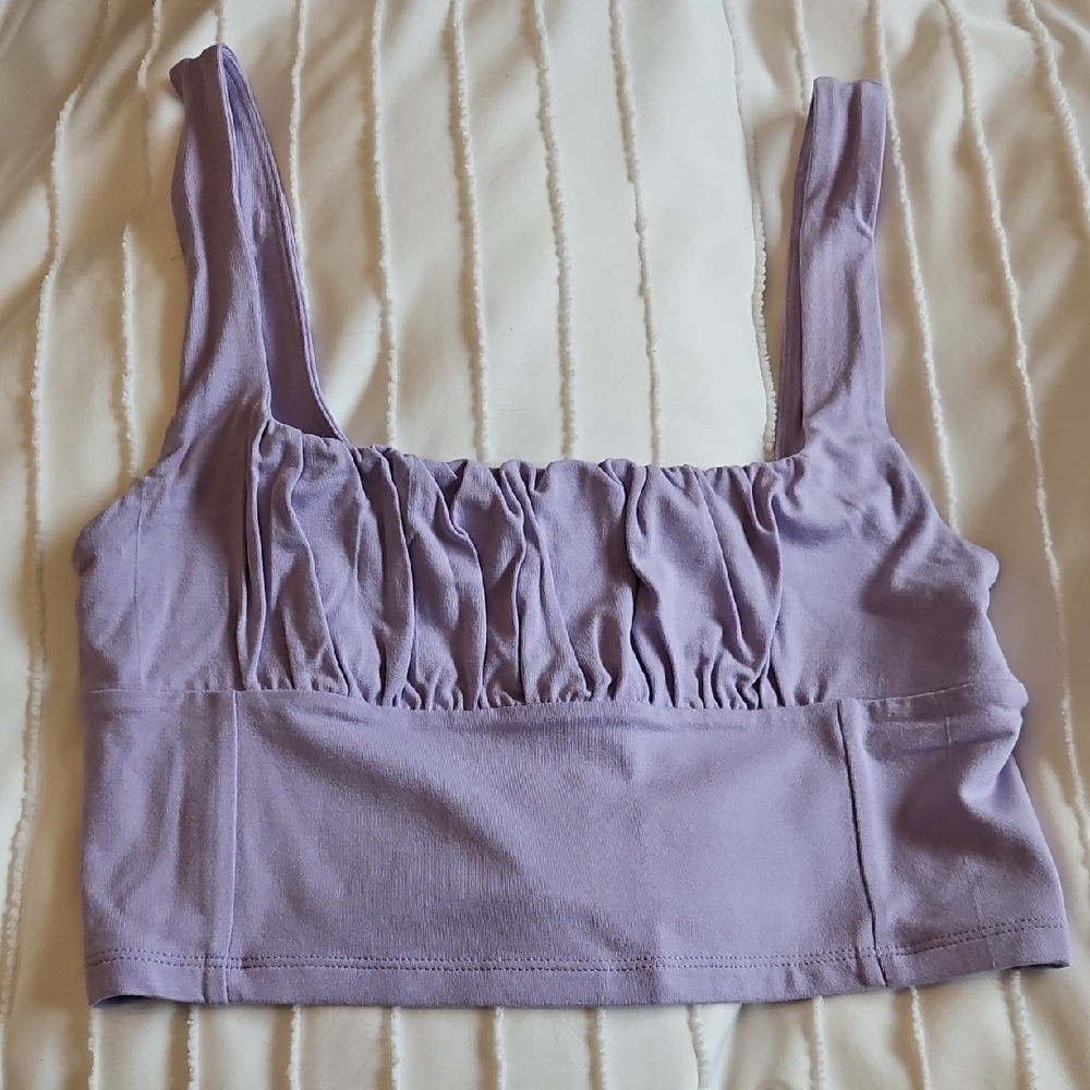 Aritzia Lilac Sleeveless Bustier Crop Top